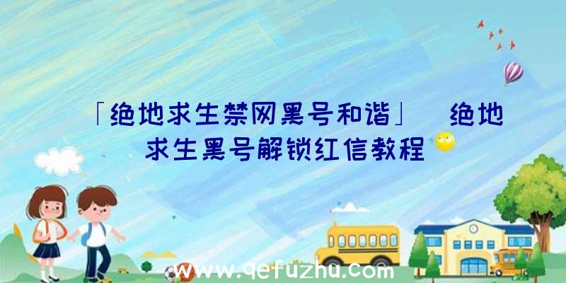 「绝地求生禁网黑号和谐」|绝地求生黑号解锁红信教程